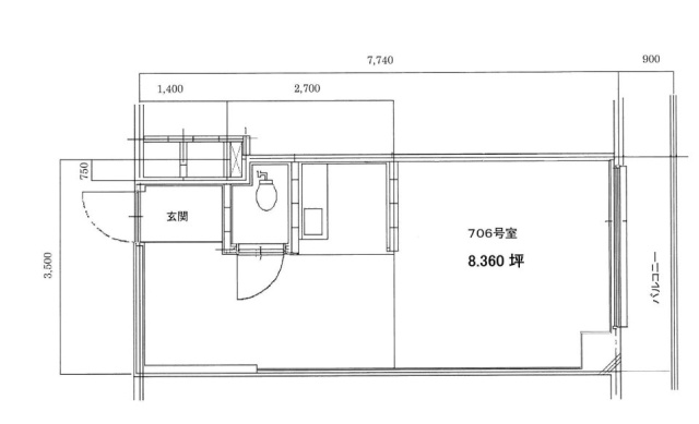六本木三丁目ビル705 間取り図
