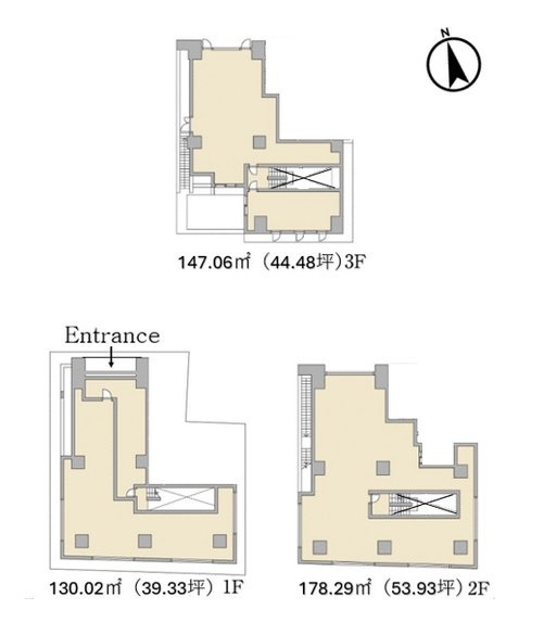 HATAGAYA1251F～3F 間取り図