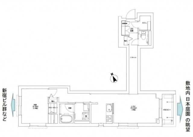 御苑レジデンスビル216 間取り図