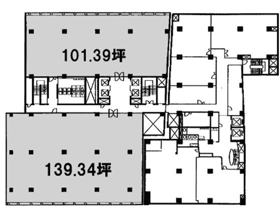 新虎ノ門実業会館(新館)3F 間取り図