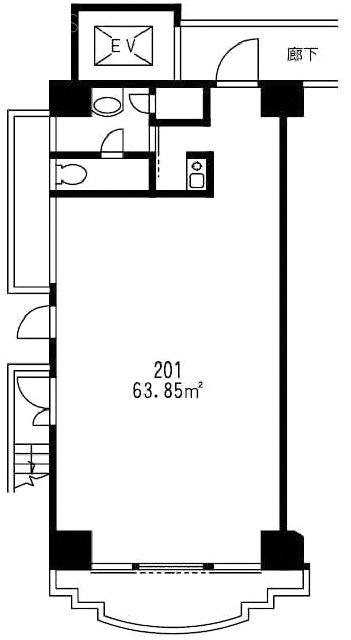 ライオンズマンション阪東橋駅前ビル201 間取り図