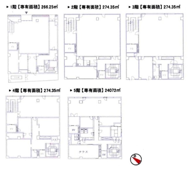 ATMビル1F～5F 間取り図