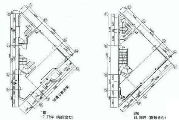 国立ジュディビル1F～2F 間取り図