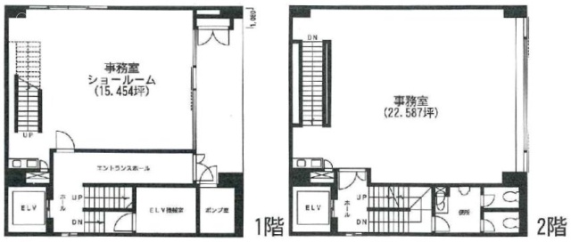 白石第5ビル1F～2F 間取り図
