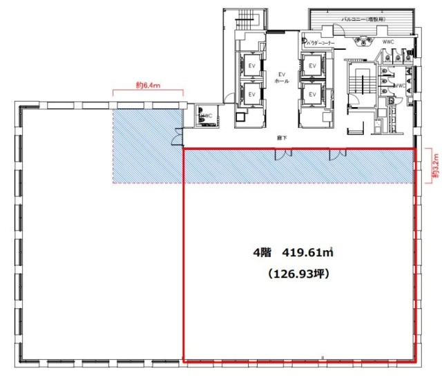 京橋MIDビル4F 間取り図