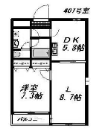 プラザ南大井ビル415 間取り図