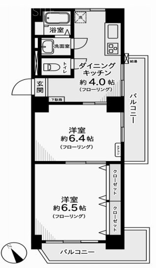 カーサ第2新宿504 間取り図