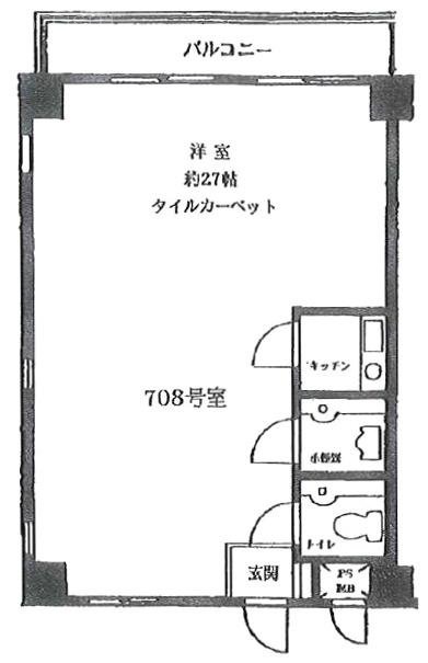 セントビラ永谷ビル708 間取り図