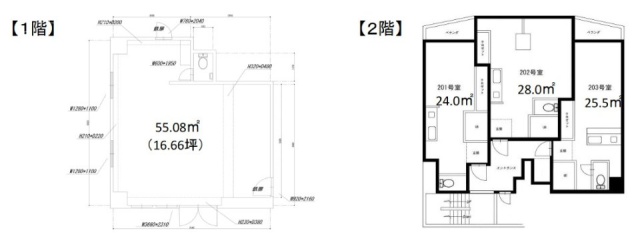 田栄ビル1F～2F 間取り図