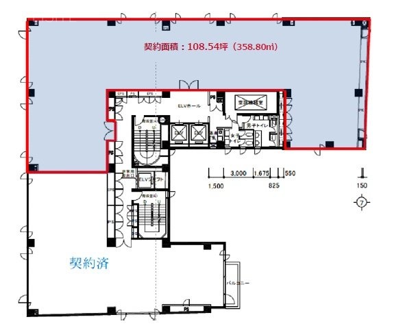 麹町鶴屋八幡ビル7F 間取り図