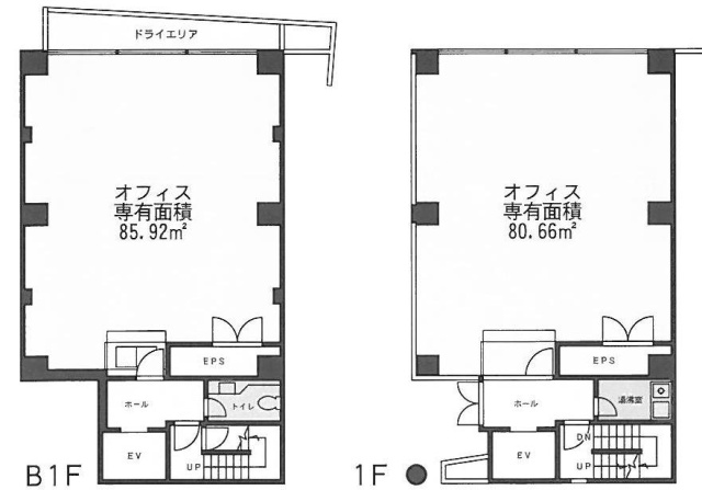 コンピューテック市谷ビルB1F～1F 間取り図