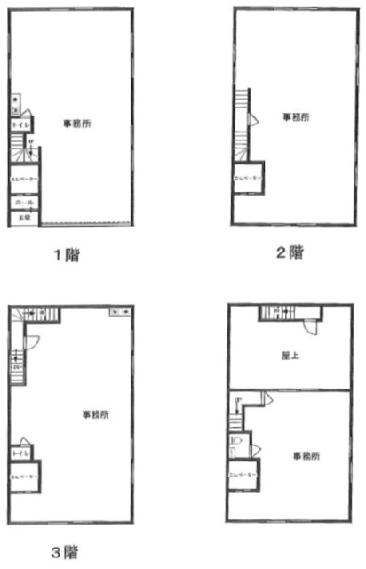 植竹ビル1F～4F 間取り図