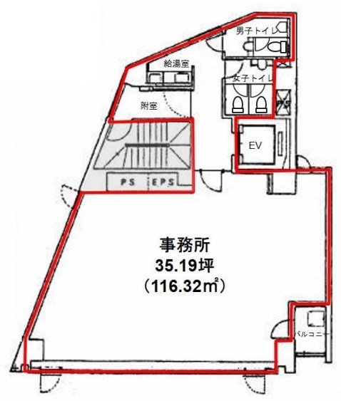 プライム市ヶ谷ビル6F 間取り図