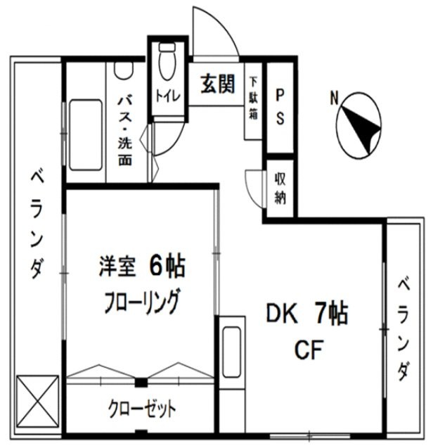 市ヶ谷タイホービル401 間取り図