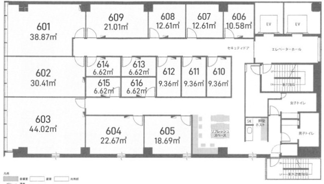 H1O西新宿613 間取り図