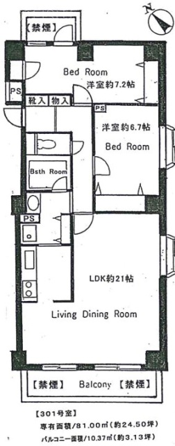 エビスパークヒルズビル301 間取り図