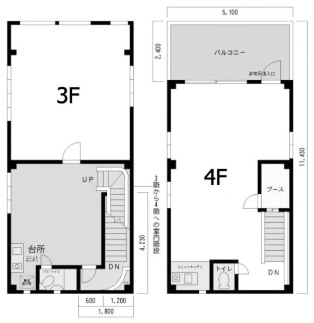 福島ビル3-4F 間取り図