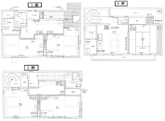 第一東珠ビル1F～3F 間取り図