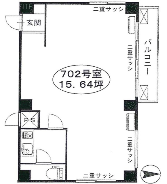 カーサ五番町702 間取り図