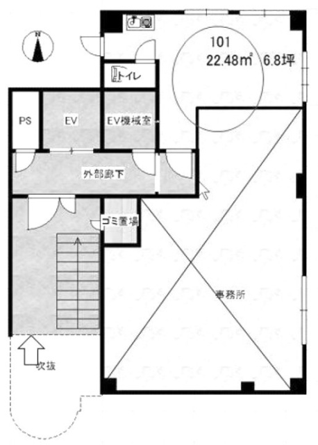 キタハイム芝ビル101 間取り図