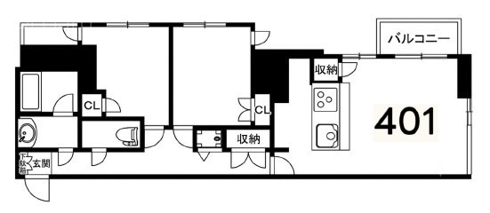 ムルーエ築地401 間取り図
