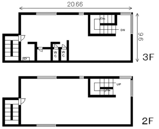 南口ビル2F～3F 間取り図