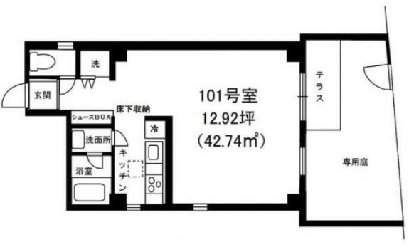 クレスト広尾1F 間取り図
