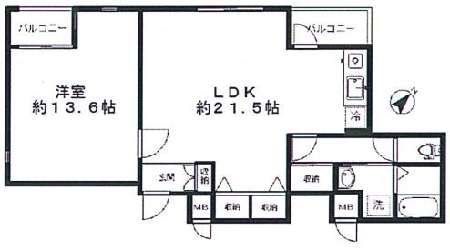 高倉第7マンション201 間取り図
