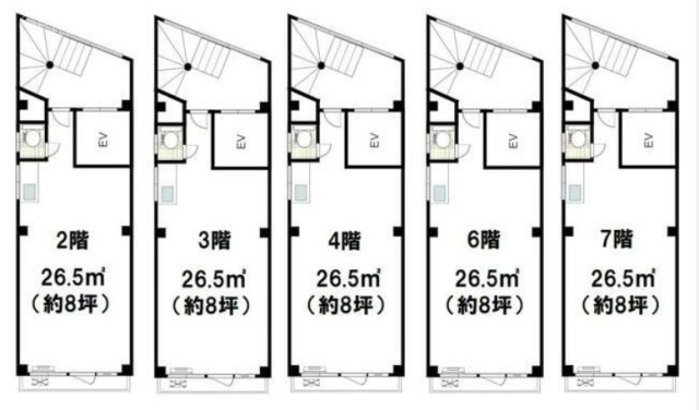 マリアナ神田須田町2F~7F 間取り図