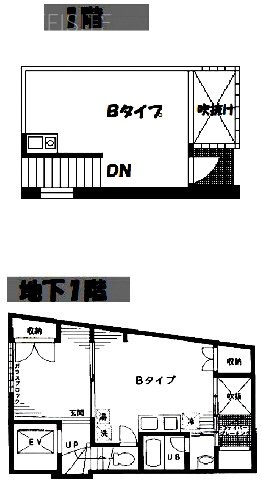 山王ローヤル3番館B1F～1F 間取り図