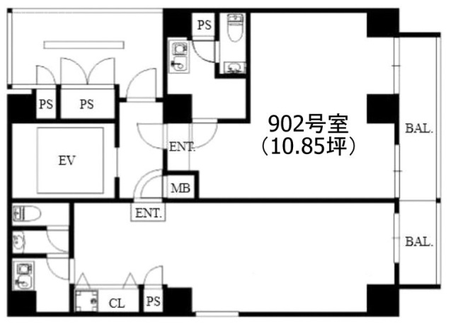 ブレステン西新宿902 間取り図