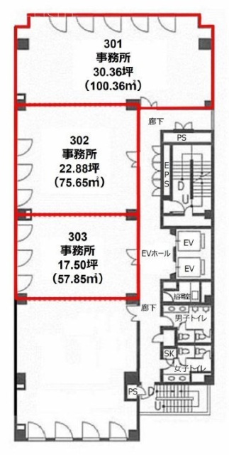 八王子SIAビル303 間取り図