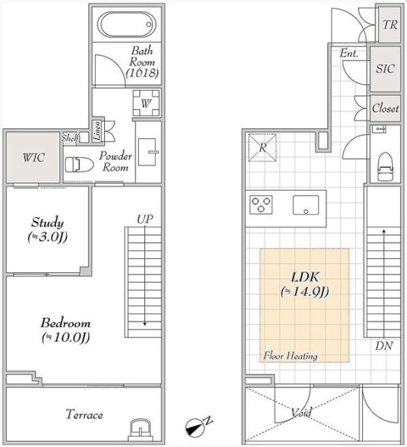 LUMIEC suite EBISU104 間取り図