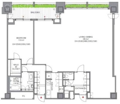 オランダヒルズ森タワー1007 間取り図