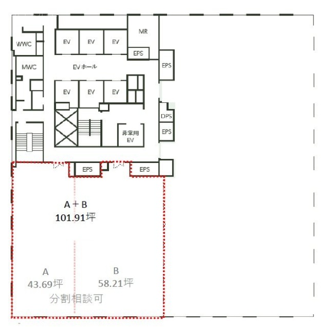 Dタワー西新宿B 間取り図