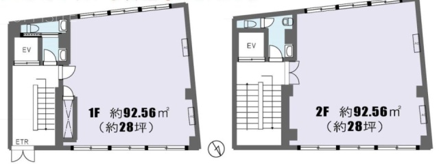 後楽2丁目ビル1F~2F 間取り図