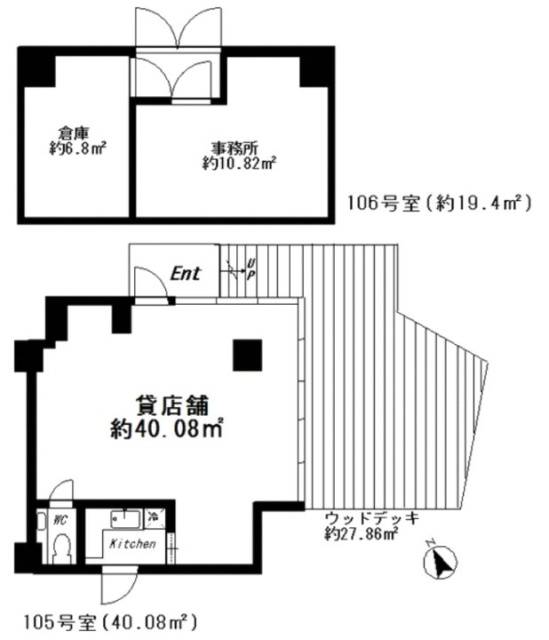 ファーストアパートメンツ三田105・106 間取り図