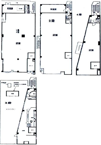 原沢ビル1F～4F 間取り図