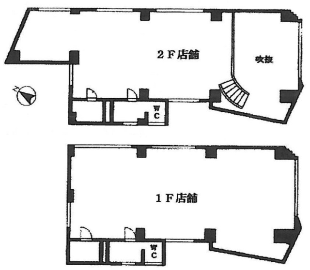 新宿第五葉山ビル1F～2F 間取り図