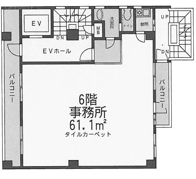 河原ビル6F 間取り図