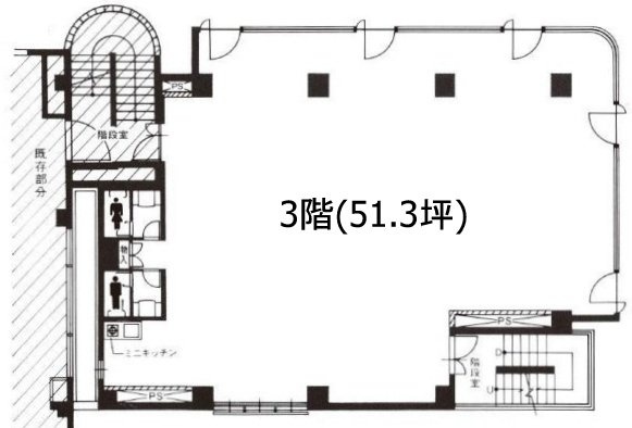 スクエア初台第2ビル3F 間取り図