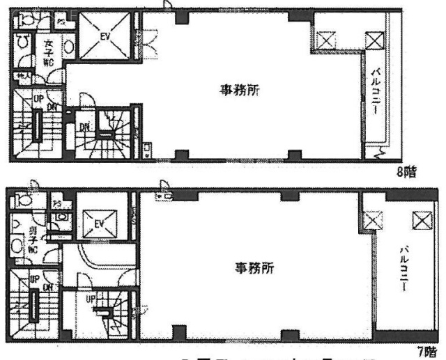 渋谷Sー6ビル7F~8F 間取り図