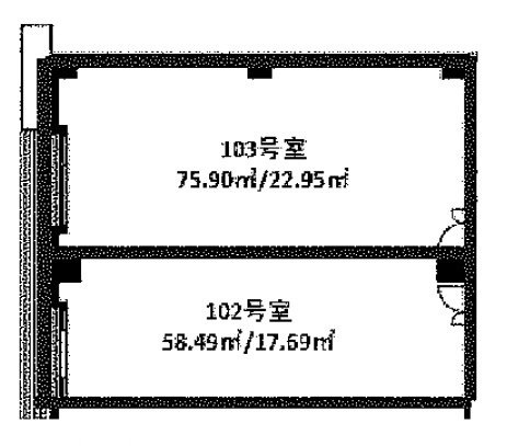 牛久駅前ビル102分割 間取り図