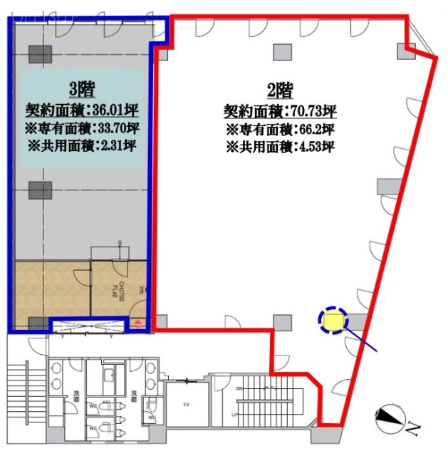 長者町デュオビル3F 間取り図