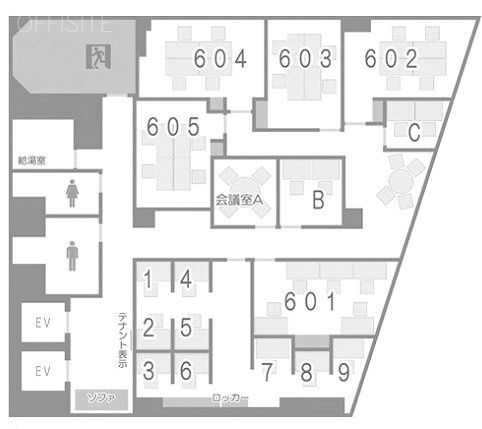 晴花ビル(ビジョンオフィス新宿)602 間取り図