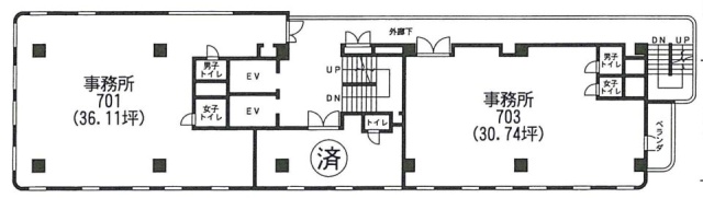 エクレ新宿701 間取り図