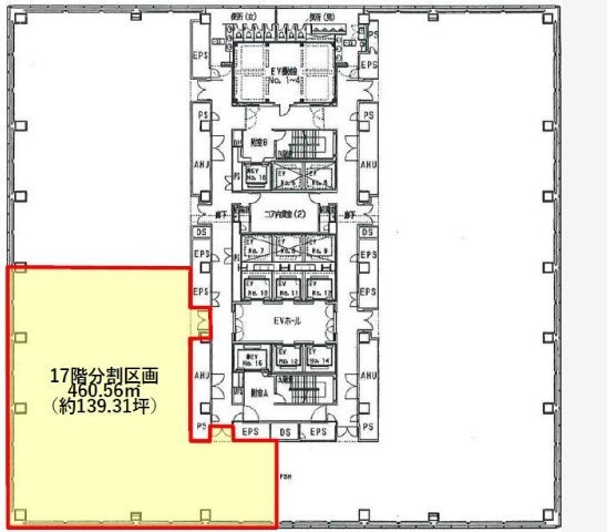 東京サンケイビル17F 間取り図