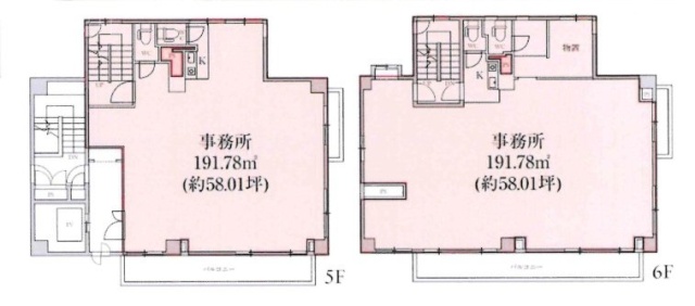 四谷トーセイビルⅡ5F～6F 間取り図