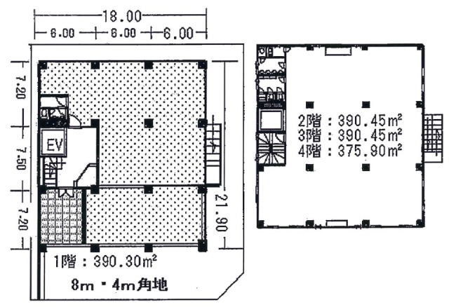 鯨岡第3ビル1F～4F 間取り図