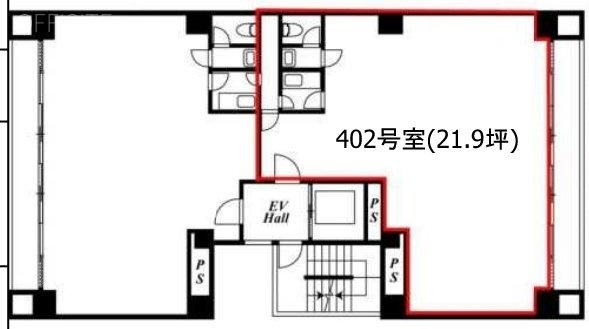 麹町1丁目3番地ビル402 間取り図